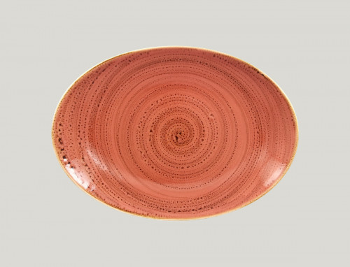 Plat ovale orange porcelaine vitrifiée 32 cm Twirl Rak