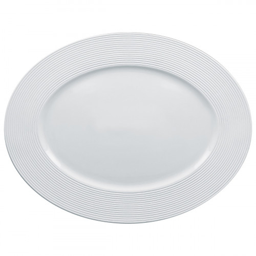 Plat ovale blanc porcelaine vitrifiée 36 cm Evolution Rak