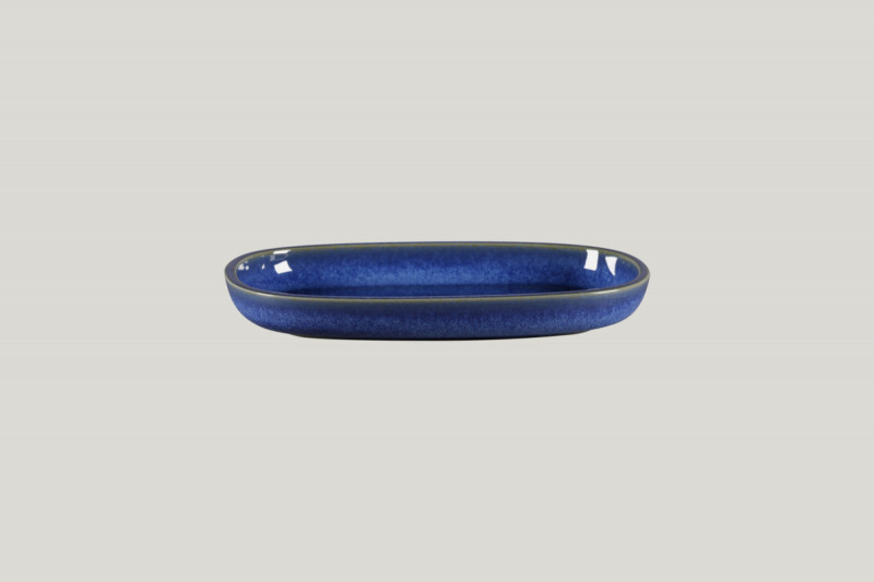 Plat ovale bleu porcelaine vitrifiée 23 cm Rakstone Ease Rak