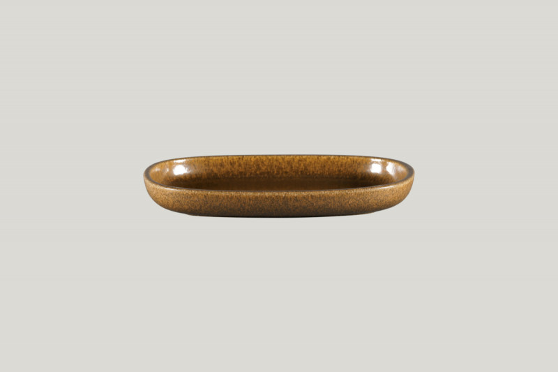 Plat ovale bronze porcelaine vitrifiée 23 cm Rakstone Ease Rak