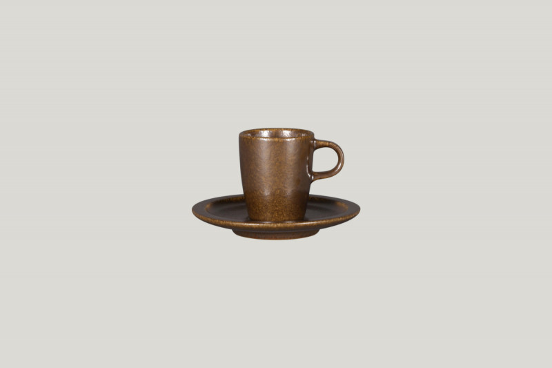 Sous tasse à espresso rond bronze porcelaine vitrifiée Ø 13 cm Rakstone Ease Rak