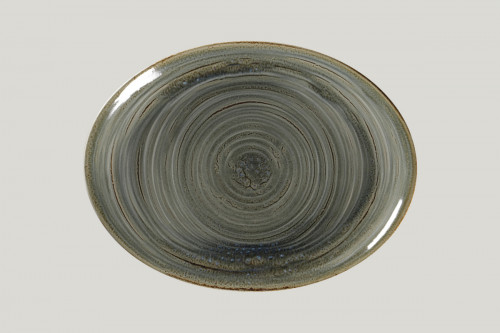 Plat ovale Peridot porcelaine vitrifiée 36 cm Rakstone Spot Rak