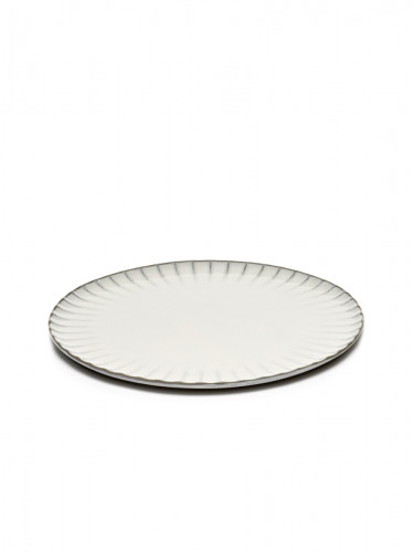 Assiette plate rond blanc grès émaillé Ø 27 cm Inku Serax