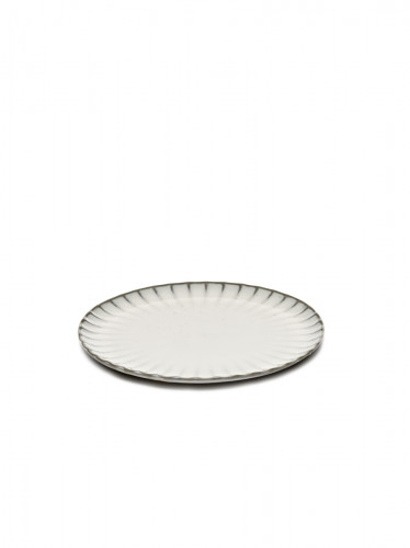 Assiette plate rond blanc grès émaillé Ø 21 cm Inku Serax