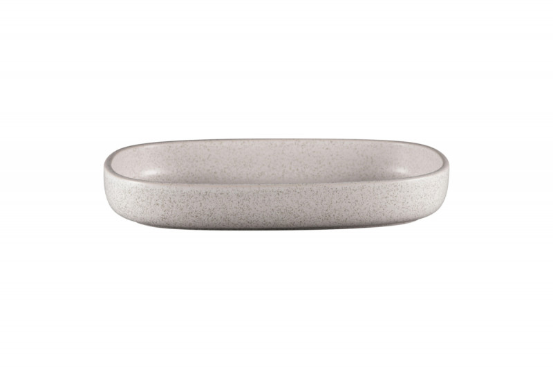 Plat creux ovale gris porcelaine vitrifiée 30 cm Rakstone Ease Rak