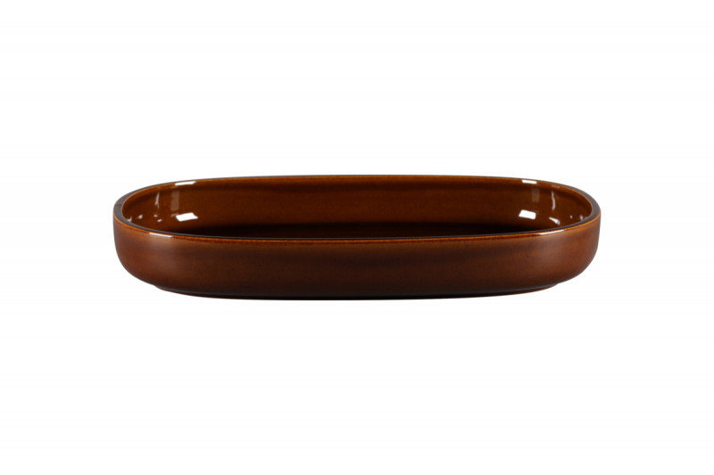 Plat creux ovale cuivre porcelaine vitrifiée 33,2 cm Rakstone Ease Rak