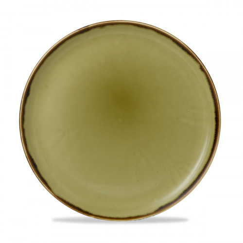 Assiette à pizza rond vert porcelaine vitrifiée Ø 32,4 cm Harvest Dudson