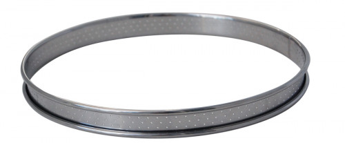 Cercle perforé bord roulé inox Sans revêtement Ø 24 cm 2 cm De Buyer