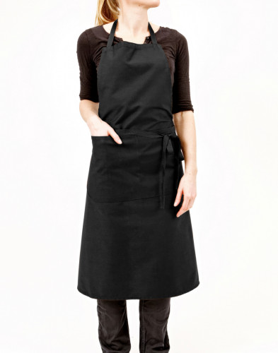 Tablier à bavette noir Taille unique