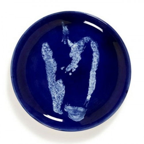 Assiette plate rond lapis lazuli poivron blanc grès émaillé Ø 19 cm Feast By Ottolenghi Serax