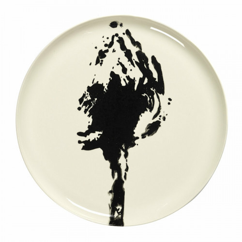 Assiette plate rond blanc artichaut noir grès émaillé Ø 19 cm Feast By Ottolenghi Serax