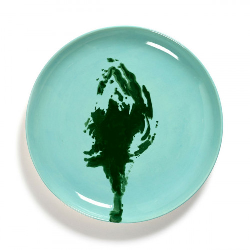 Assiette plate rond azure artichaut vert grès émaillé Ø 22,5 cm Feast By Ottolenghi Serax