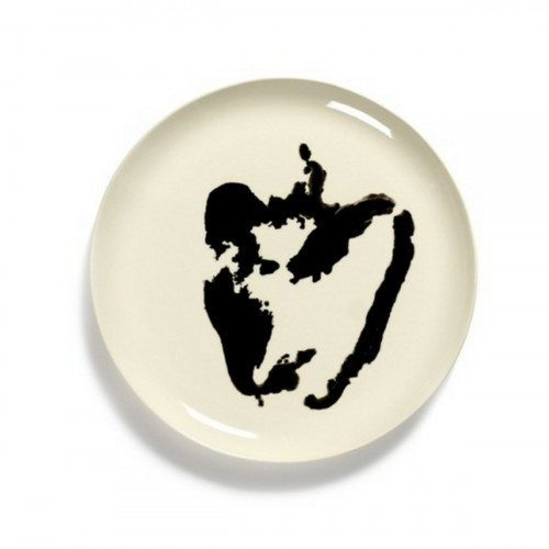 Assiette plate rond blanc poivron noir grès émaillé Ø 22 cm Feast By Ottolenghi Serax