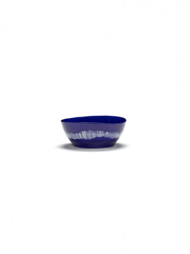 Bol rond lapis lazuli swirl - stripes blancs grès émaillé Ø 18 cm Feast By Ottolenghi Serax