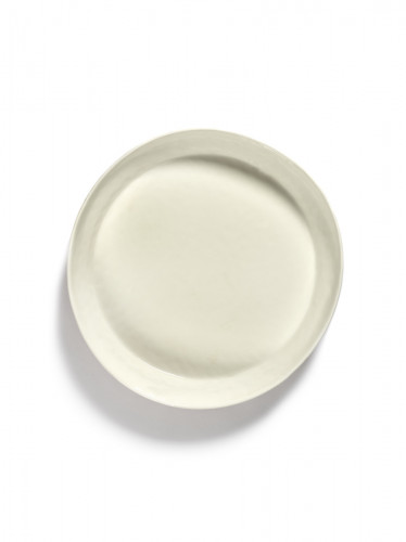 Plat rond blanc swirl - stripes rouge grès émaillé Ø 36 cm Feast By Ottolenghi Serax