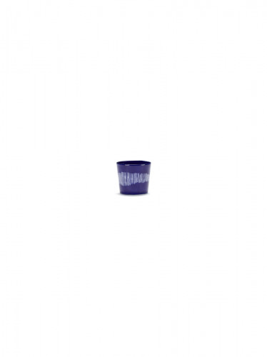 Tasse à café rond lapis lazuli swirl - stripes blancs grès émaillé 15 cl Ø 7 cm Feast By Ottolenghi Serax