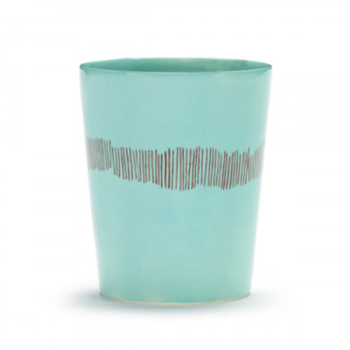 Tasse à thé rond azure swirl - stripes rouge grès émaillé 33 cl Ø 8,5 cm Feast By Ottolenghi Serax