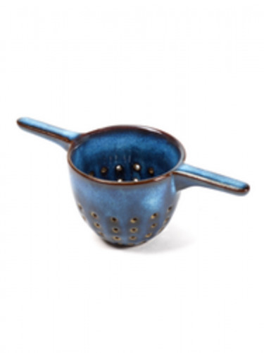 Passoire à thé rond bleu foncé émaillé grès émaillé 14 cm Pure Blue Serax