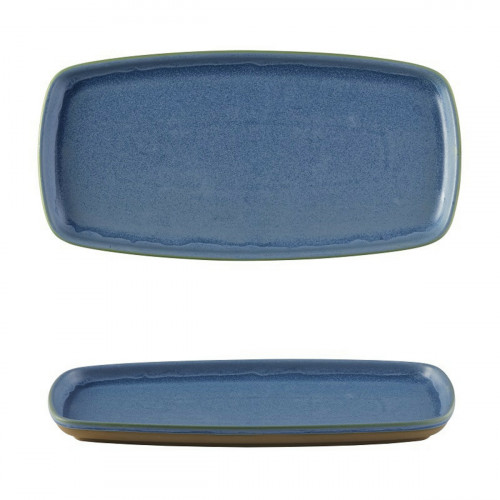 Assiette à partager rectangulaire bleu porcelaine vitrifiée 30x14,7 cm Emerge Oslo Churchill