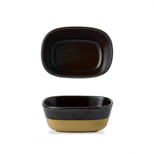 Plat à partager rectangulaire brun porcelaine vitrifiée 12 cm Emerge Cinnamon Churchill