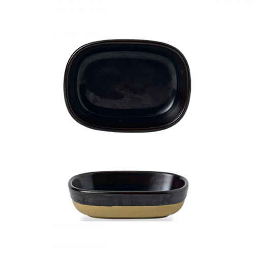 Plat à partager rectangulaire brun porcelaine vitrifiée 12 cm Emerge Cinnamon Churchill