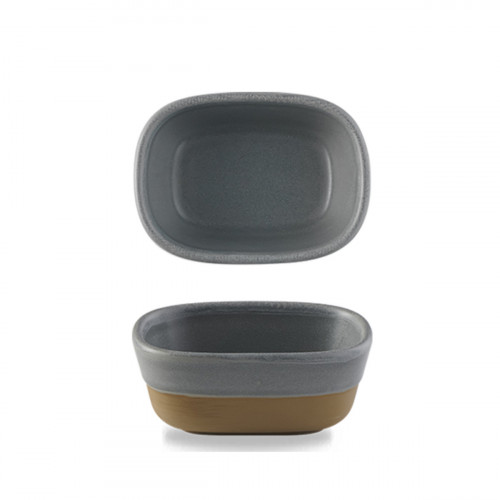 Plat à partager rectangulaire gris porcelaine vitrifiée 12 cm Emerge Seatle Churchill