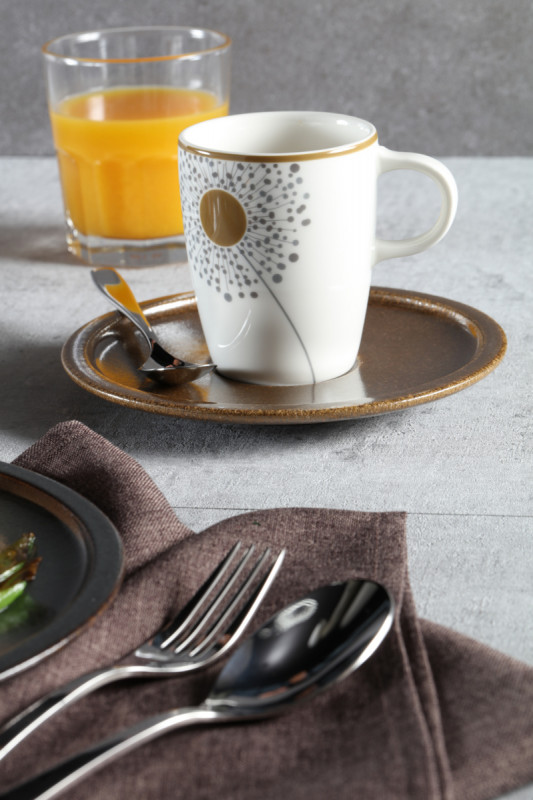 Tasse à café blanc porcelaine vitrifiée 20 cl Ø 7 cm Rakstone Ease Décor Spring Rak