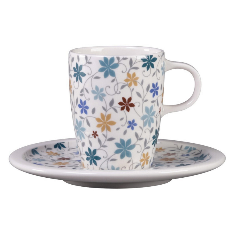 Tasse à café blanc porcelaine vitrifiée 20 cl Ø 7 cm Rakstone Ease Décor Summer Rak