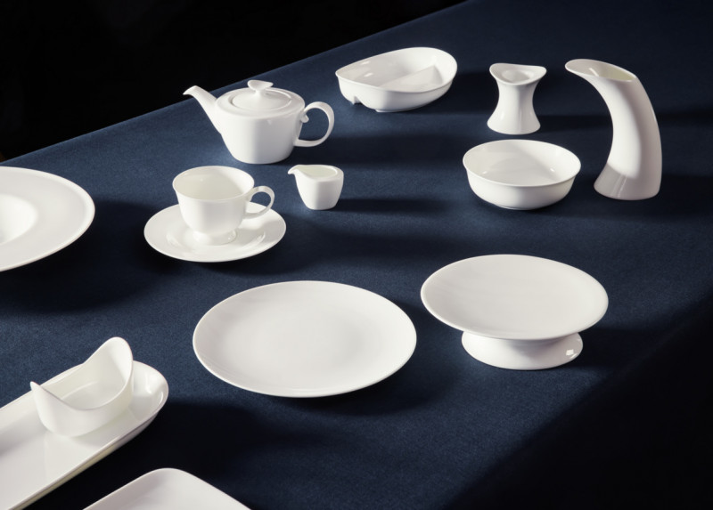 Assiette plate rond blanc porcelaine bone china Ø 32 cm Bravura Rak