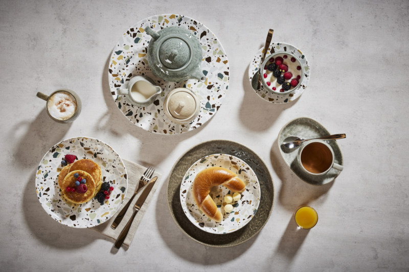 Assiette coupe plate rond multicolore porcelaine Ø 30,8 cm Kerrazzo Rak