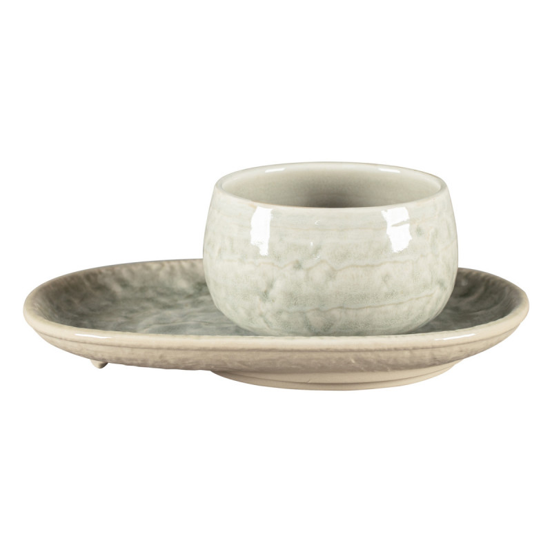 Tasse à café rond céladon porcelaine vitrifiée 25 cl Ø 9 cm Krush Rak
