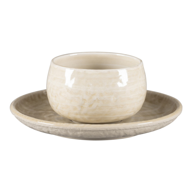 Tasse à café rond vanilla porcelaine vitrifiée 25 cl Ø 9 cm Krush Rak
