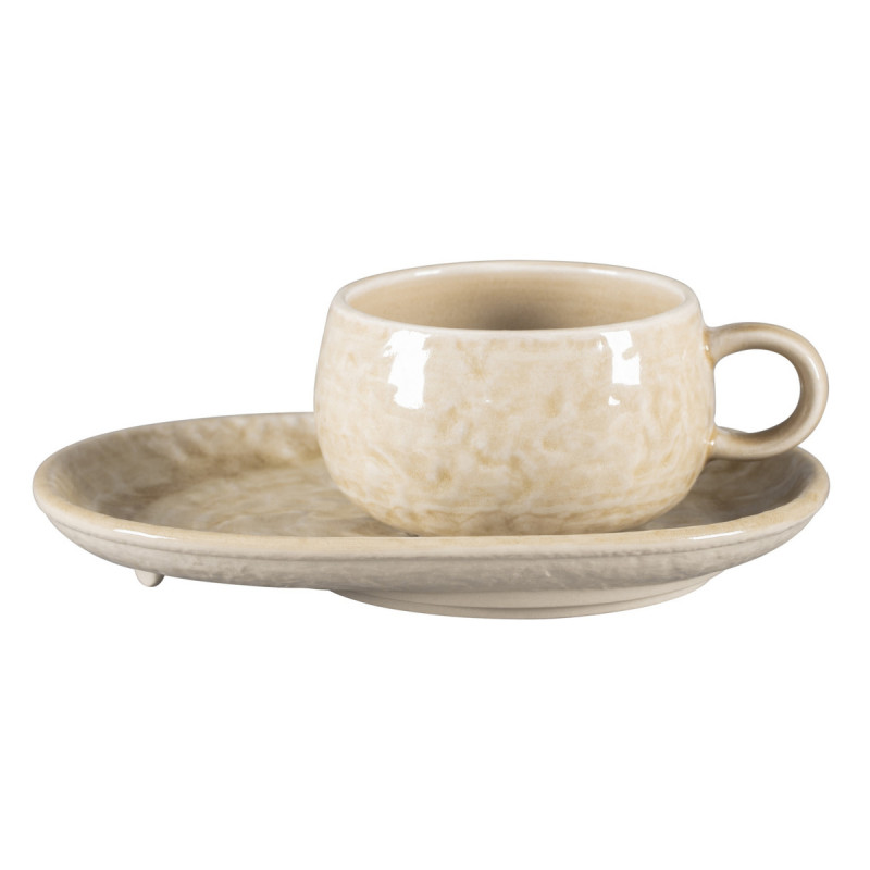 Tasse à café rond vanilla porcelaine vitrifiée 25 cl Ø 9 cm Krush Rak