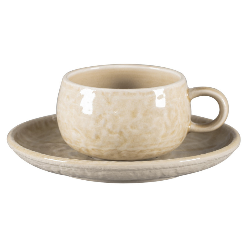 Tasse à café rond vanilla porcelaine vitrifiée 25 cl Ø 9 cm Krush Rak