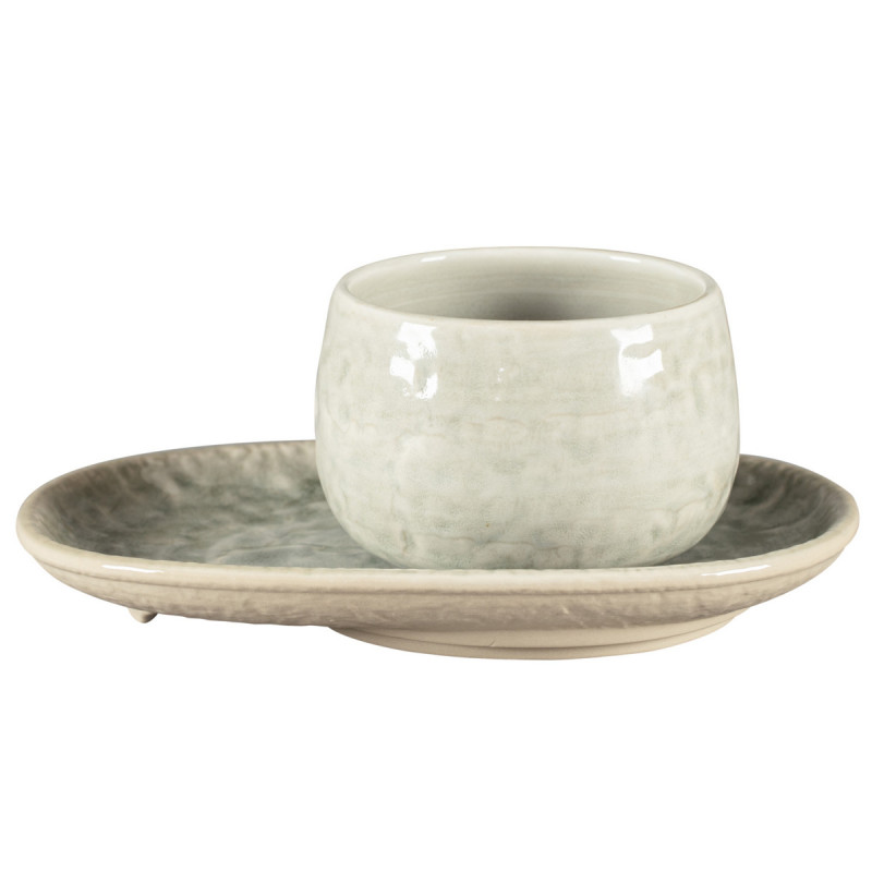 Tasse à café rond céladon porcelaine vitrifiée 30 cl Ø 9 cm Krush Rak