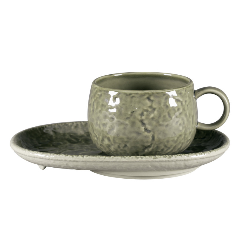 Tasse à café rond steel porcelaine vitrifiée 30 cl Ø 9 cm Krush Rak