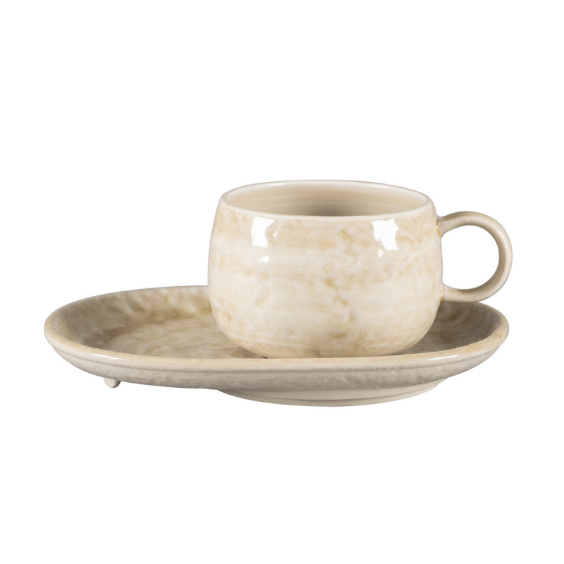 Tasse à café rond vanilla porcelaine vitrifiée 30 cl Ø 9 cm Krush Rak