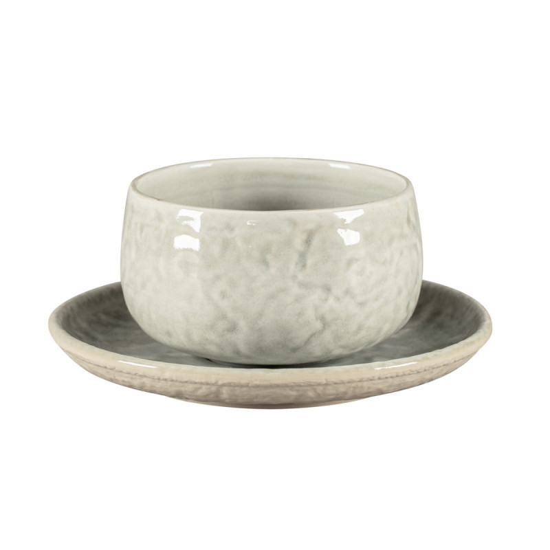 Tasse sans anse rond céladon porcelaine vitrifiée 41 cl Ø 11 cm Krush Rak