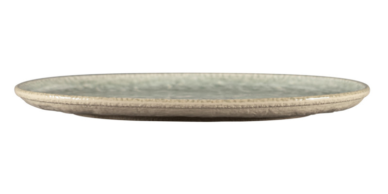 Plat coupe ovale céladon porcelaine vitrifiée 32 cm Krush Rak