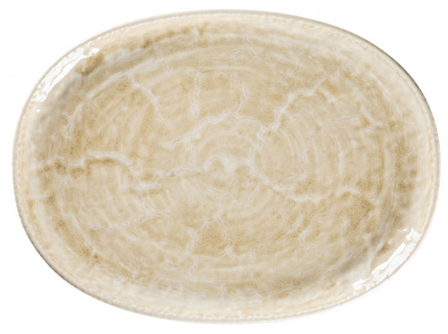 Plat coupe ovale vanilla porcelaine vitrifiée 32 cm Krush Rak