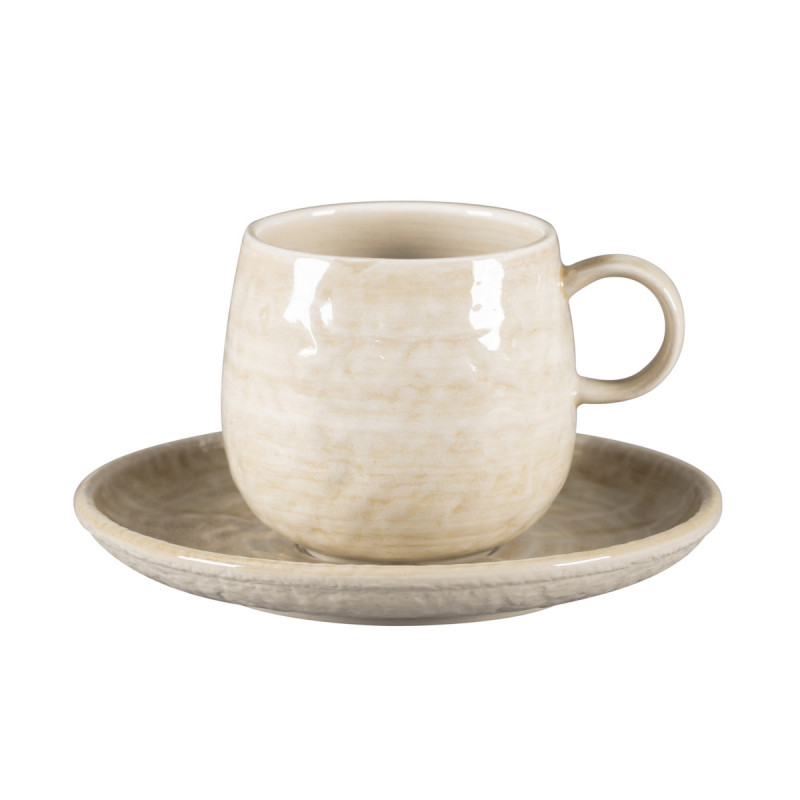 Sous-tasse à expresso rond vanilla porcelaine vitrifiée Ø 17 cm Krush Rak