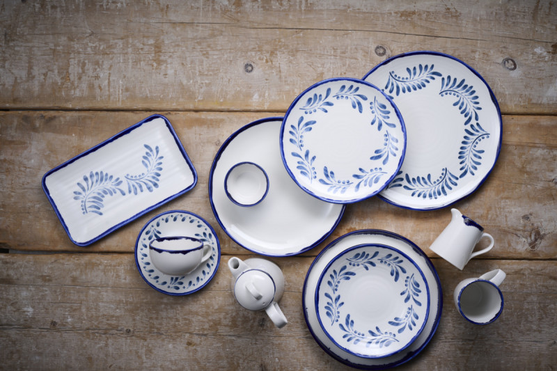 Assiette creuse organique Ink porcelaine vitrifiée Ø 28 cm Harvest Mediterranean Dudson