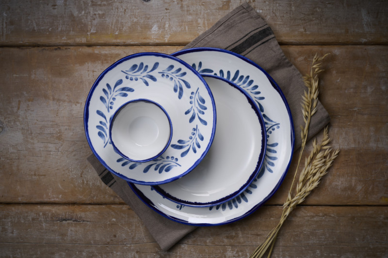 Assiette plate organique Ink porcelaine vitrifiée Ø 27 cm Harvest Mediterranean Dudson
