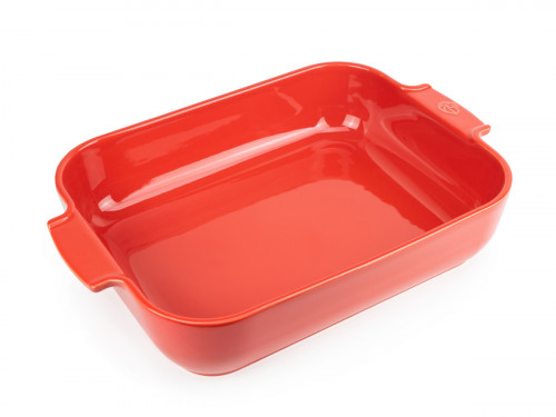 Plat à four rectangulaire rouge porcelaine 32x21,7 cm Céramique Peugeot Saveurs