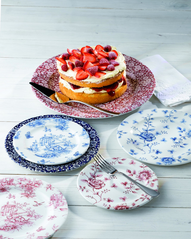 Tasse avec anses rond Georgian Bramble Blue porcelaine vitrifiée 19,8 cl Ø 9 cm Vintage Prints Bramble Churchill