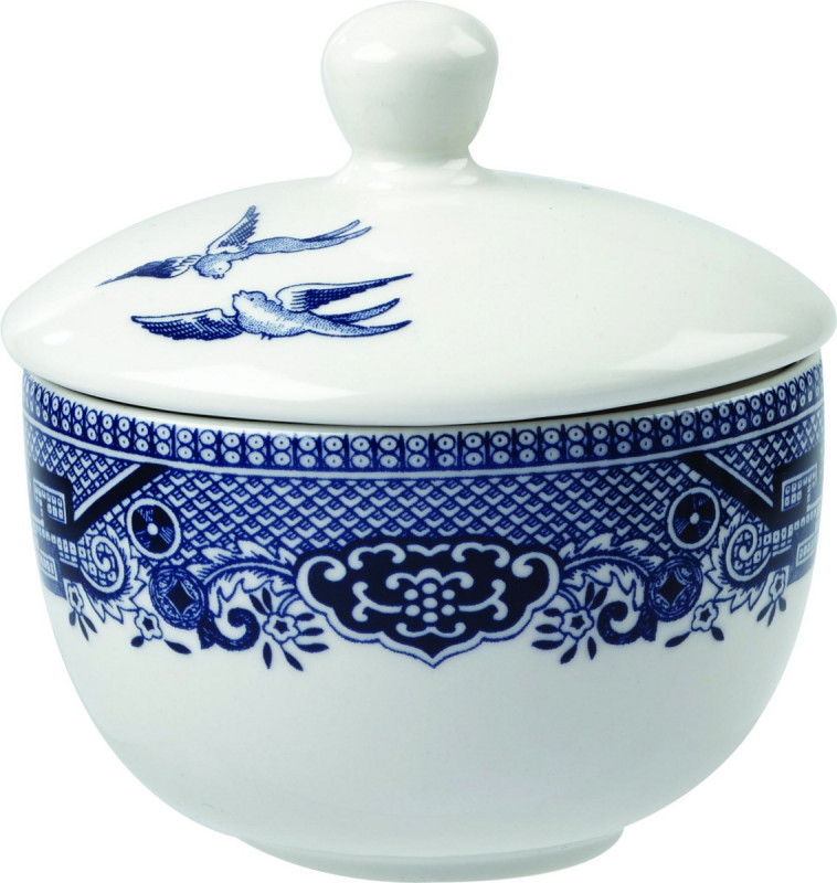 Sucrier rond Sandrigham Willow Blue porcelaine vitrifiée Ø 9 cm Vintage Prints Willow Churchill