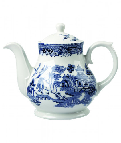 Théière avec couvercle rond Sandrigham Willow Blue porcelaine vitrifiée 85,2 cl Vintage Prints Willow Churchill