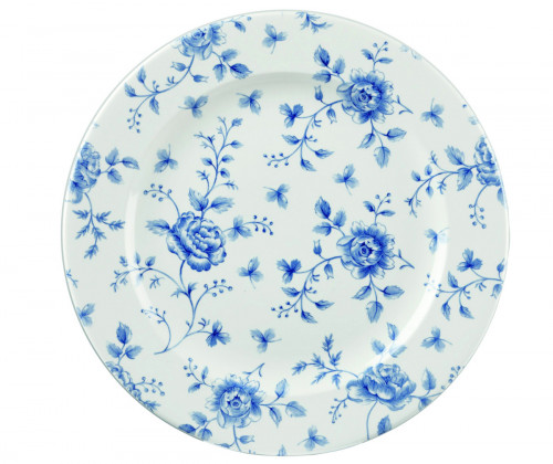 Assiette plate rond Rose Chintz Prague Blue porcelaine vitrifiée Ø 27,6 cm Vintage Prints Rose Chintz Churchill