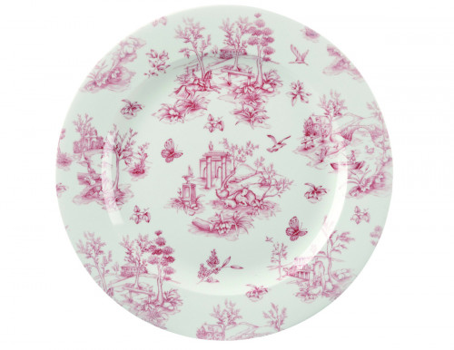 Assiette plate rond Toile Cranberry porcelaine vitrifiée Ø 30,5 cm Vintage Prints Toile Churchill