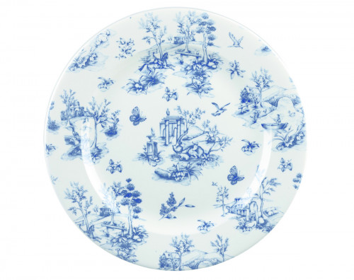 Assiette coupe creuse rond Toile Prague Blue porcelaine vitrifiée Ø 25,5 cm Vintage Prints Toile Churchill